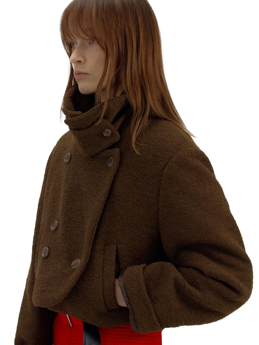 BOUCLE WOOL SHORT COAT
