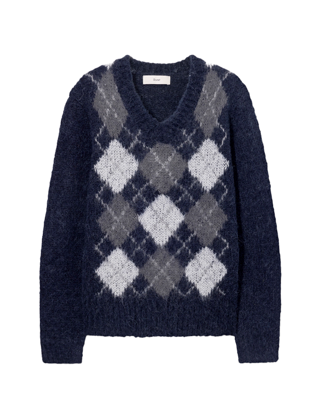 BABY ALPACA ARGYLE SWEATER