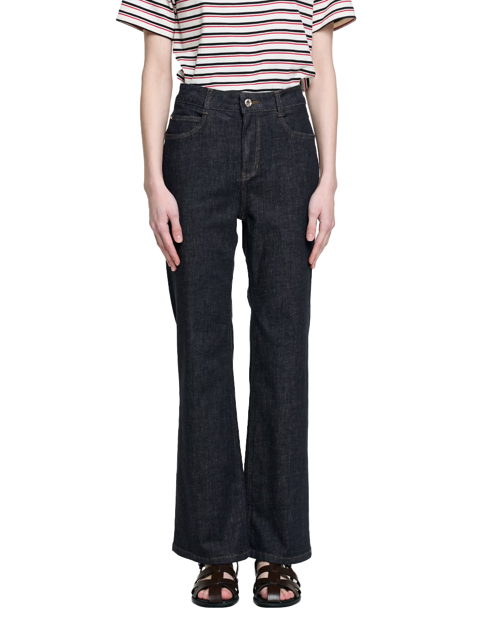 썸머 부츠컷 데님 팬츠 생지네이비